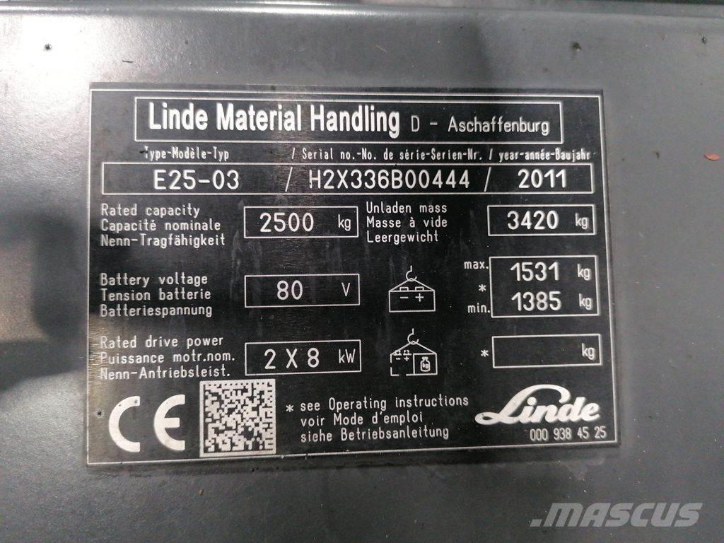 Linde E25-03 Elektriniai šakiniai krautuvai