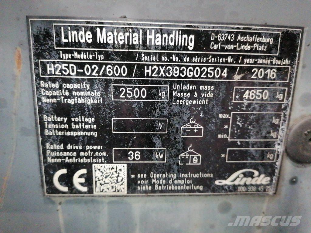 Linde H25D-02/600 LPG (dujiniai) krautuvai