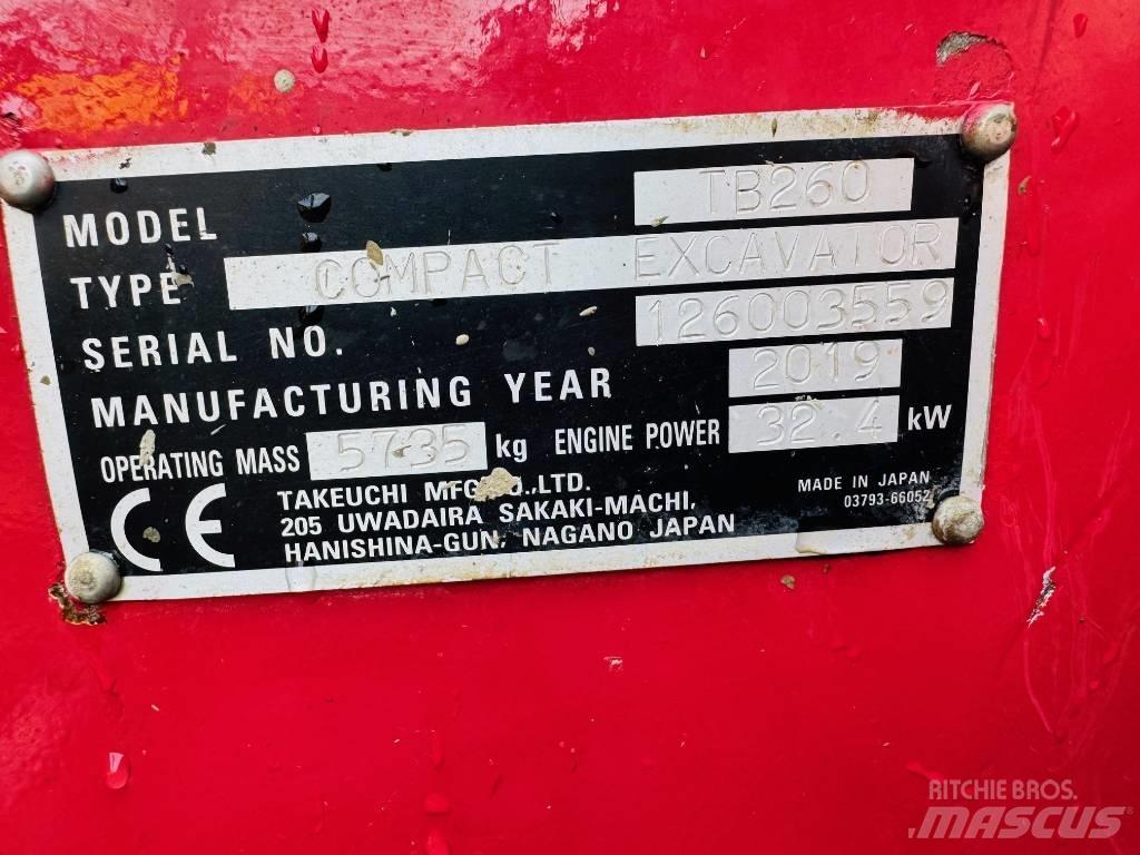 Takeuchi TB 260 Mini ekskavatoriai < 7 t