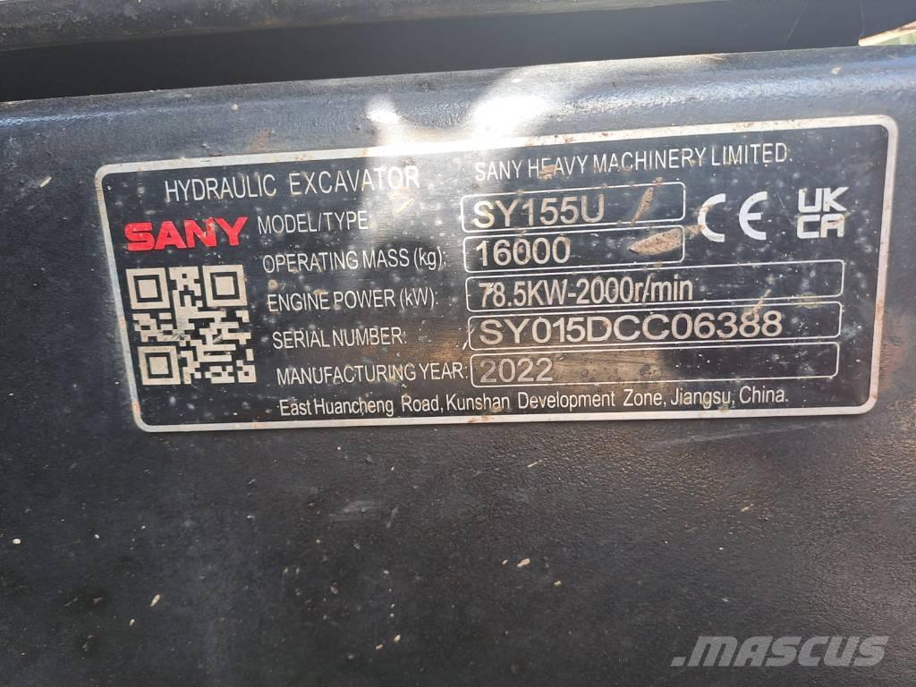 Sany SY 155 U Vikšriniai ekskavatoriai