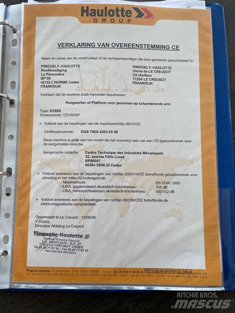 Haulotte H 15 SX Žirkliniai keltuvai