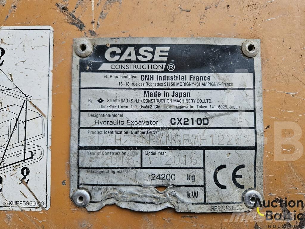 CASE CX 210 D Vikšriniai ekskavatoriai