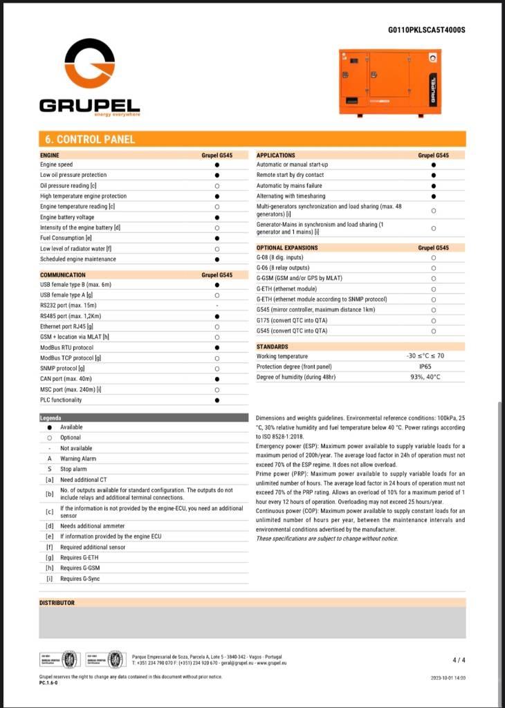 Grupel G545 Dyzeliniai generatoriai