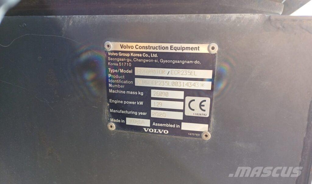 Volvo ECR235EL Vikšriniai ekskavatoriai