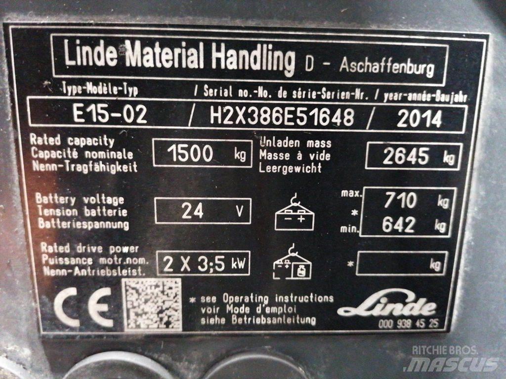 Linde E15-02 Elektriniai šakiniai krautuvai