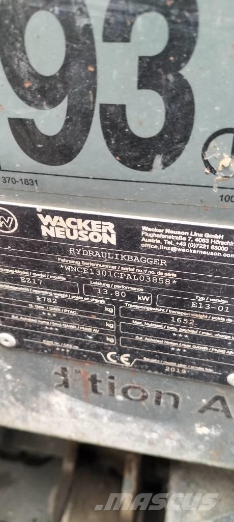 Wacker Neuson EZ 17 Mini ekskavatoriai < 7 t