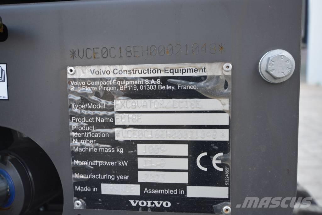 Volvo EC 18 E Mini ekskavatoriai < 7 t