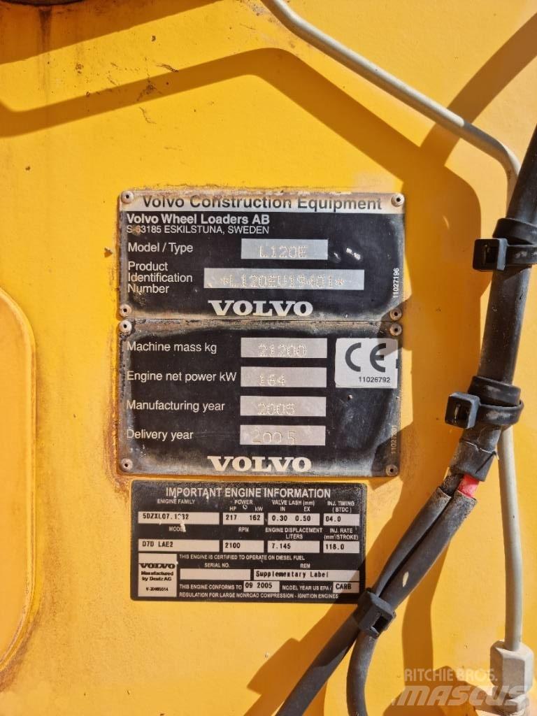 Volvo L 120 E Naudoti ratiniai krautuvai