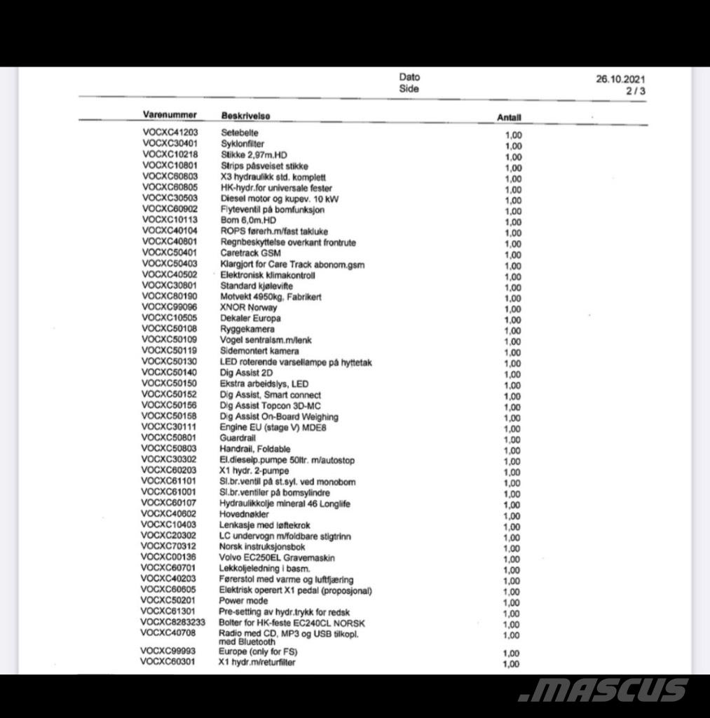 Volvo EC 250 EL Vikšriniai ekskavatoriai