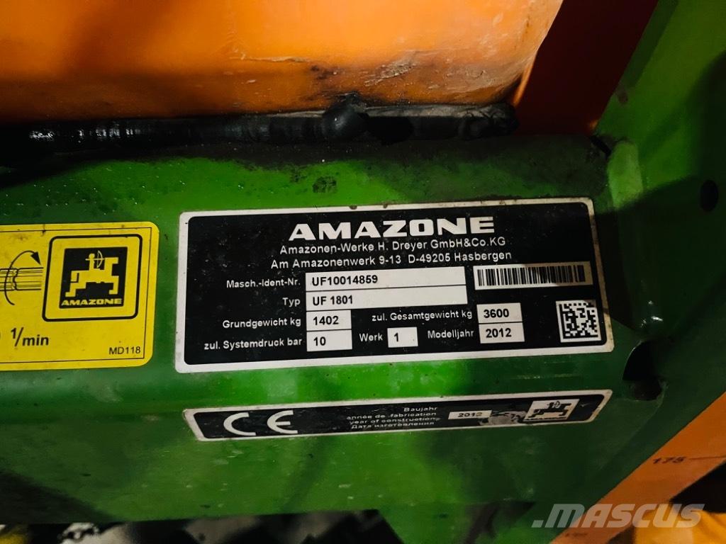 Amazone UF 1801 Įmontuoti purkštuvai