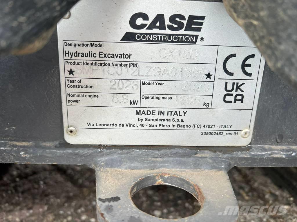 CASE CX 12 D Mini ekskavatoriai < 7 t