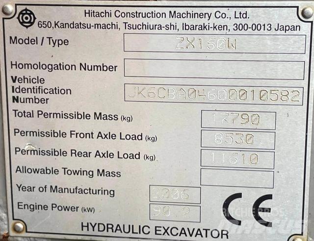 Hitachi ZX 160W Ratiniai ekskavatoriai