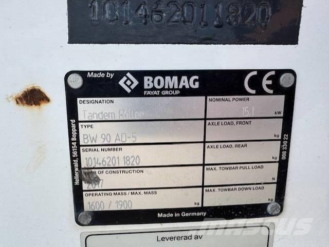 Bomag BW90 AD-5, Vält Porinių būgnų volai