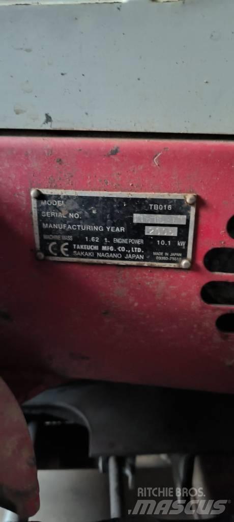 Takeuchi TB016 Mini ekskavatoriai < 7 t
