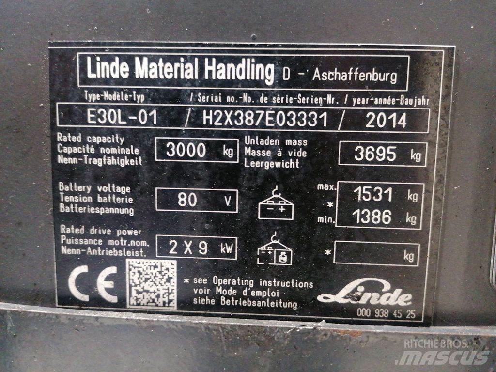Linde E30L-01 Elektriniai šakiniai krautuvai