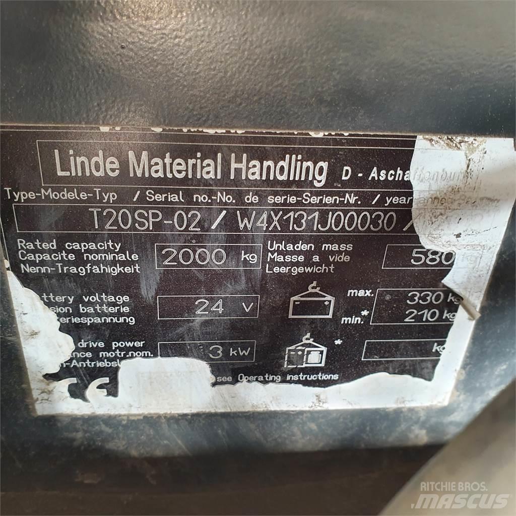 Linde T20SP kurz Mažų aukščių keltuvai