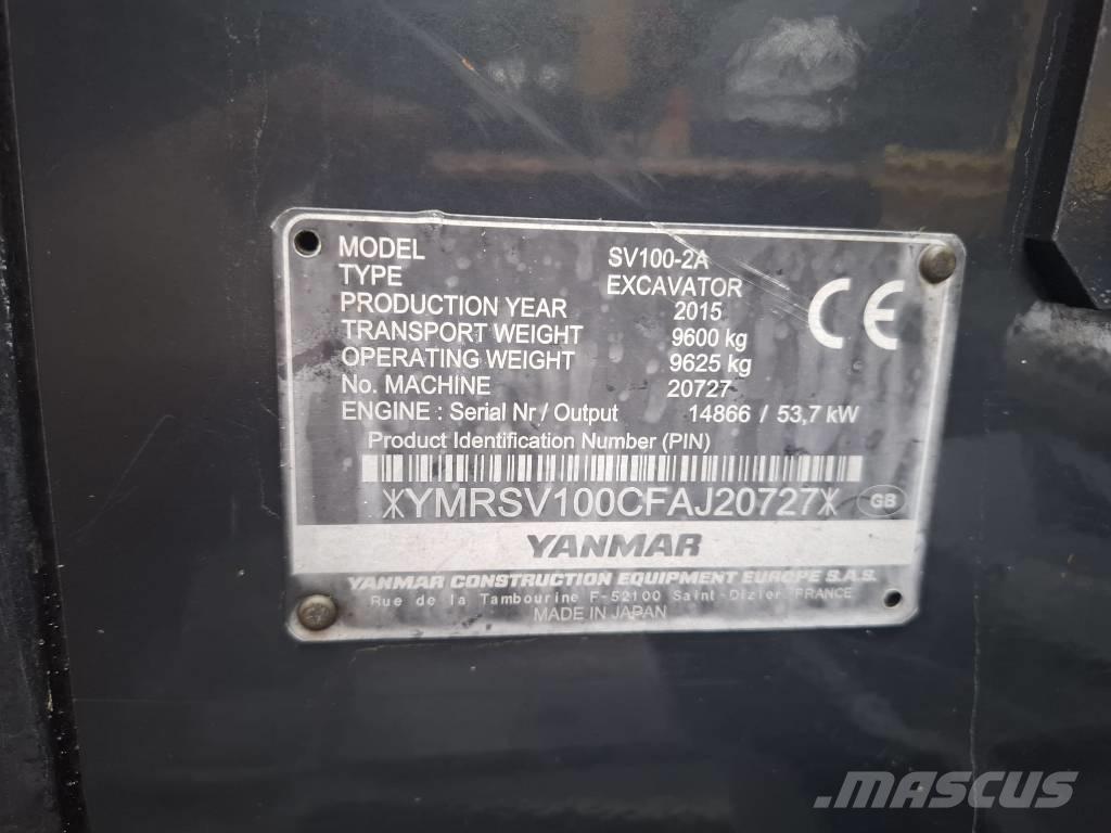 Yanmar SV 100-2A Vidutinės galios ekskavatoriai 7-12 t