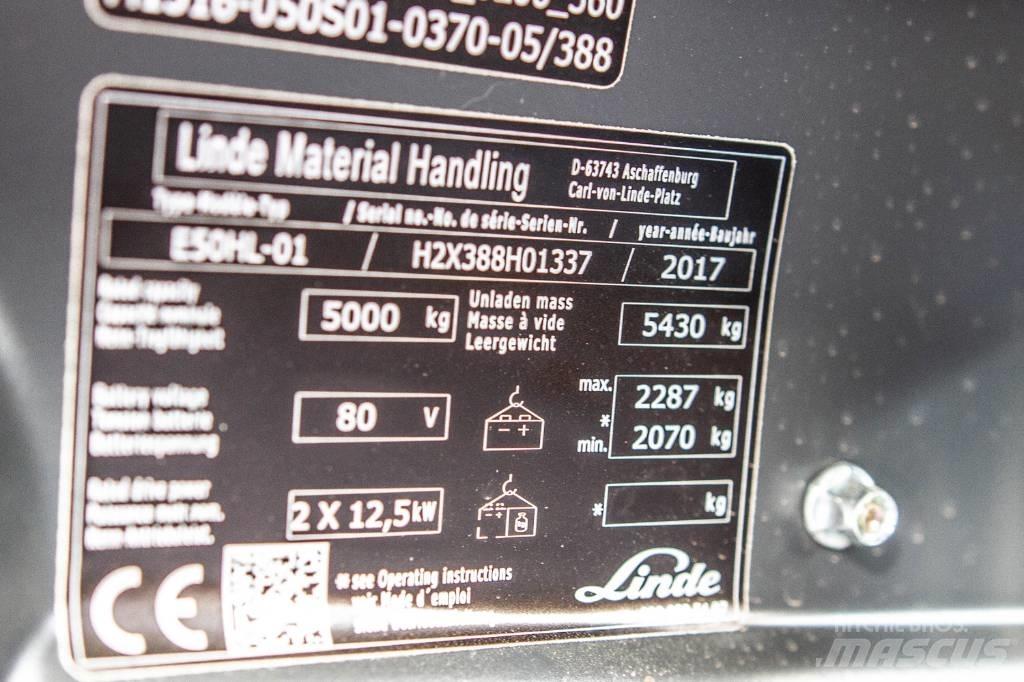 Linde E50HL-01 Elektriniai šakiniai krautuvai