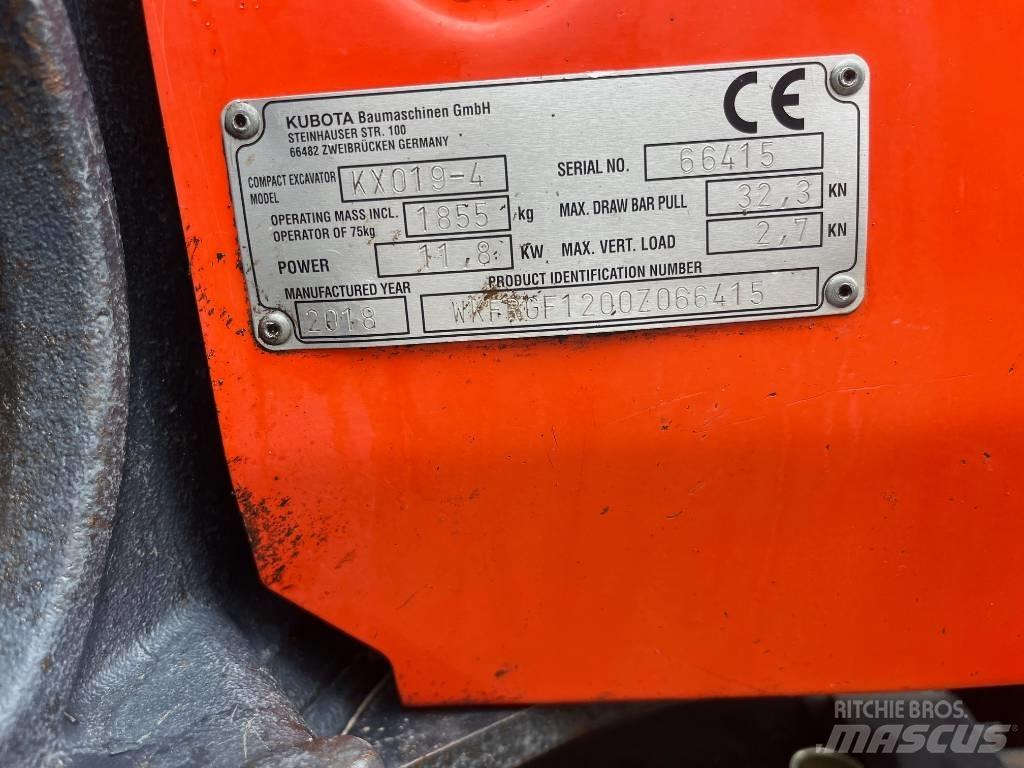 Kubota KX019-4 Mini ekskavatoriai < 7 t