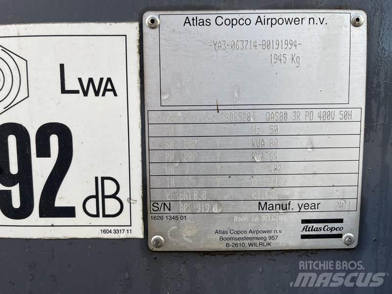 Atlas Copco QAS 80 Dyzeliniai generatoriai