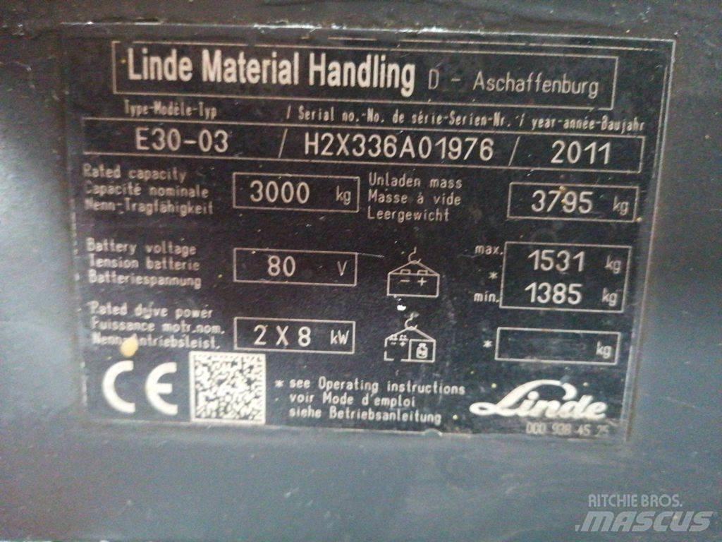 Linde E30-03 Elektriniai šakiniai krautuvai