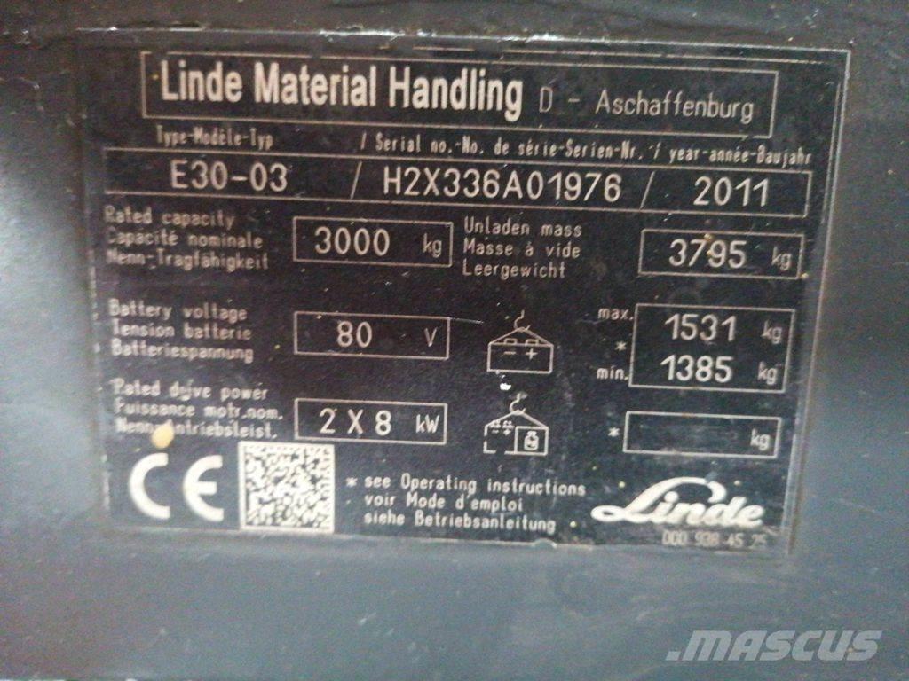 Linde E30-03 Elektriniai šakiniai krautuvai