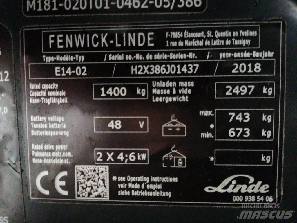 Linde E14-02 Elektriniai šakiniai krautuvai