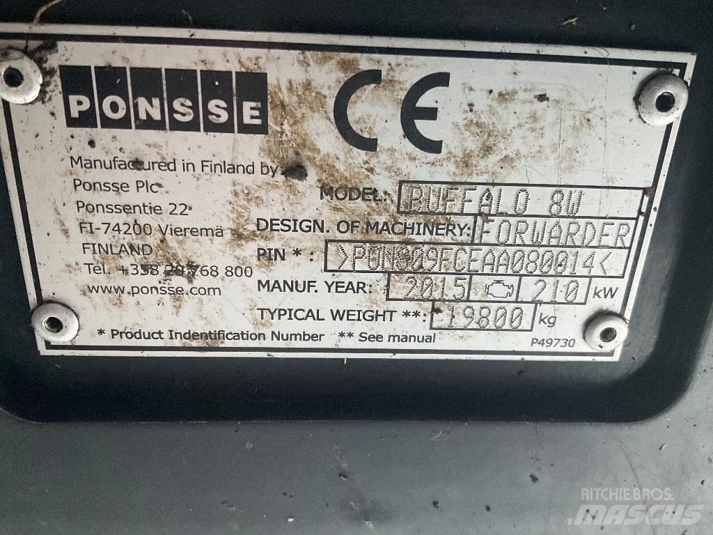 Ponsse BUFFALO 8W Naudoti miškovežiai (Forvarderiai)