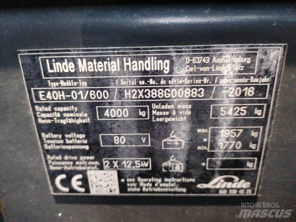Linde E40H-01/600 Elektriniai šakiniai krautuvai