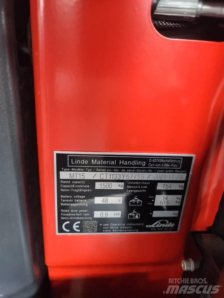 Linde MT15 Elektriniai šakiniai krautuvai
