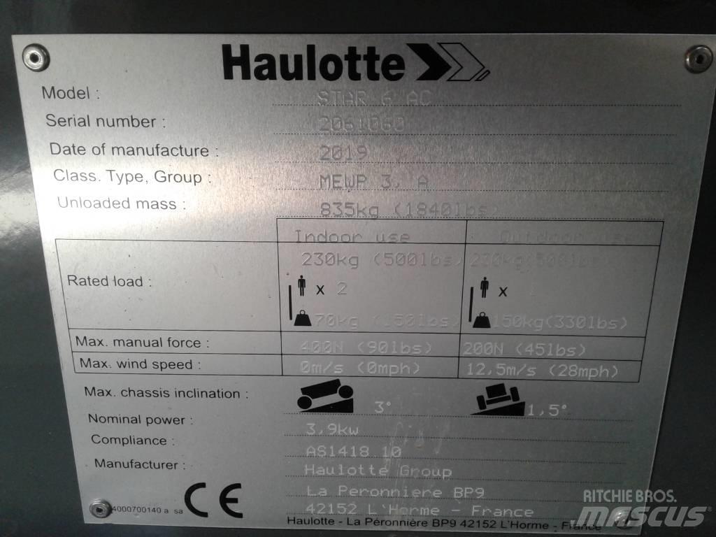 Haulotte Star 6 Vertikalūs stiebiniai keltuvai