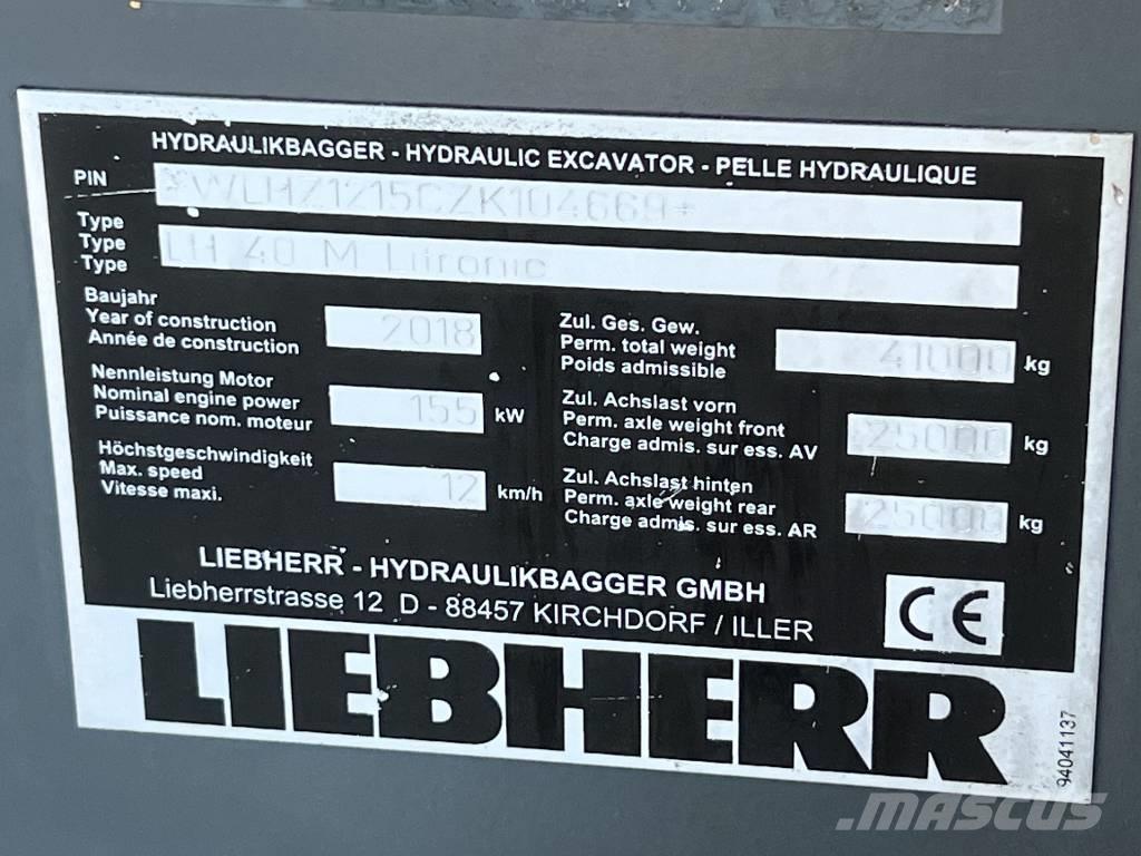 Liebherr LH 40 M ERC Krovimas/Kėlimas - Kita