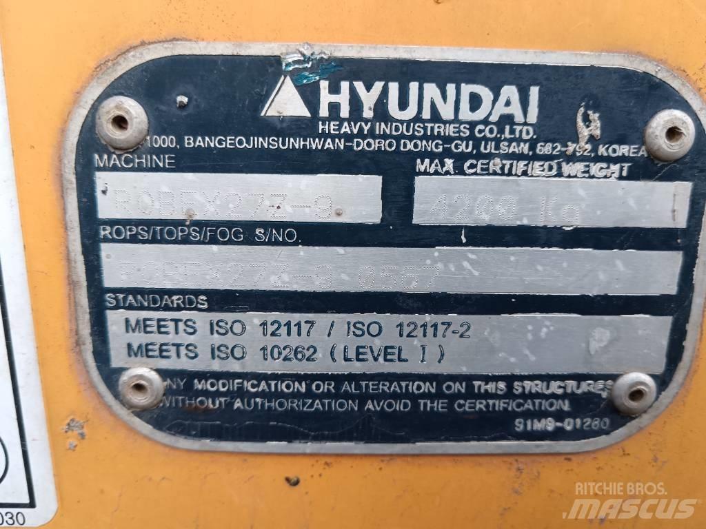 Hyundai Robex 27 Z-9 Mini ekskavatoriai < 7 t