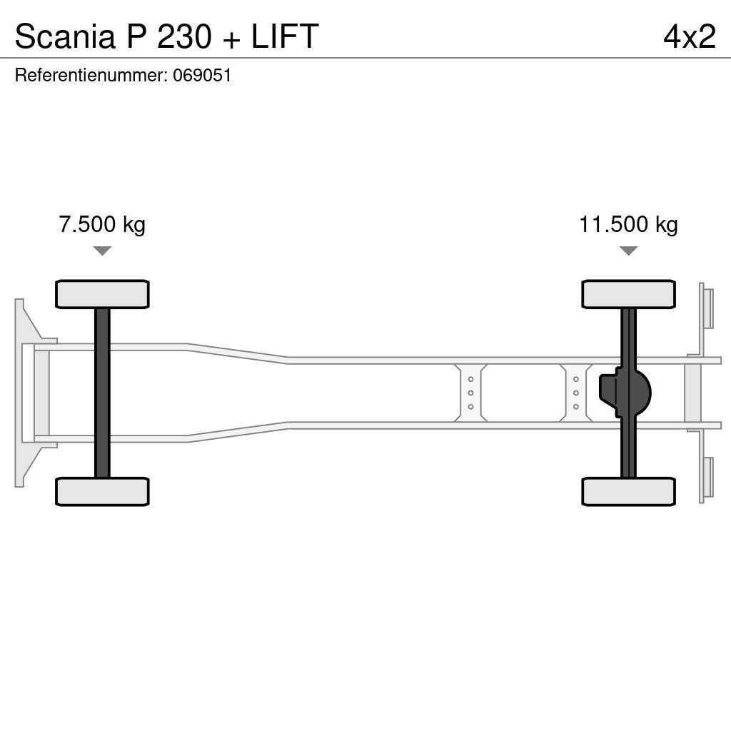 Scania P 230 + LIFT Sunkvežimiai su dengtu kėbulu
