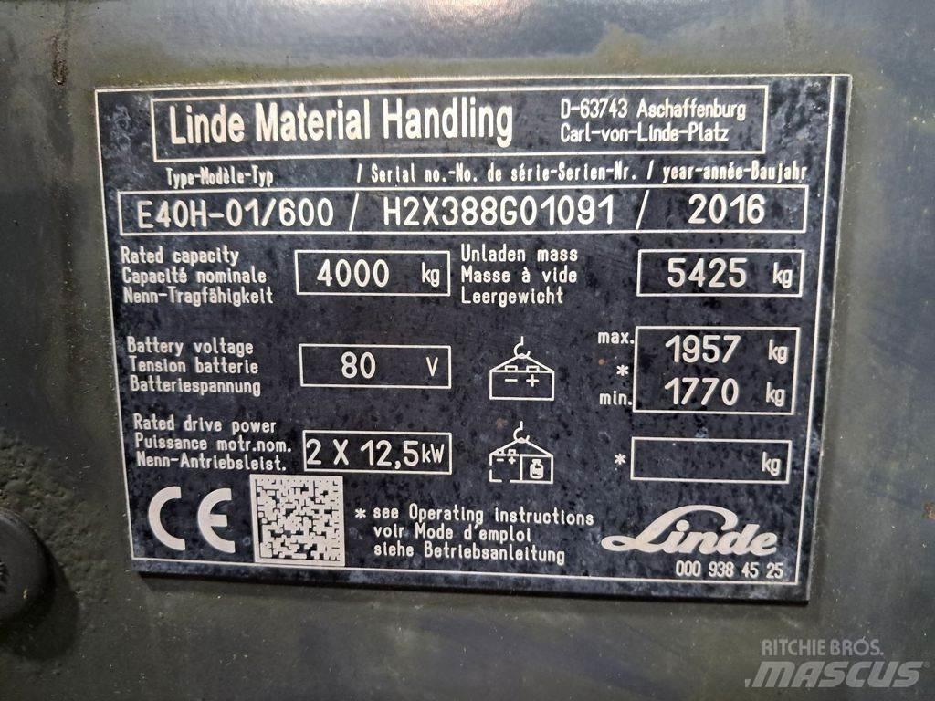 Linde E40H-01/600 Elektriniai šakiniai krautuvai