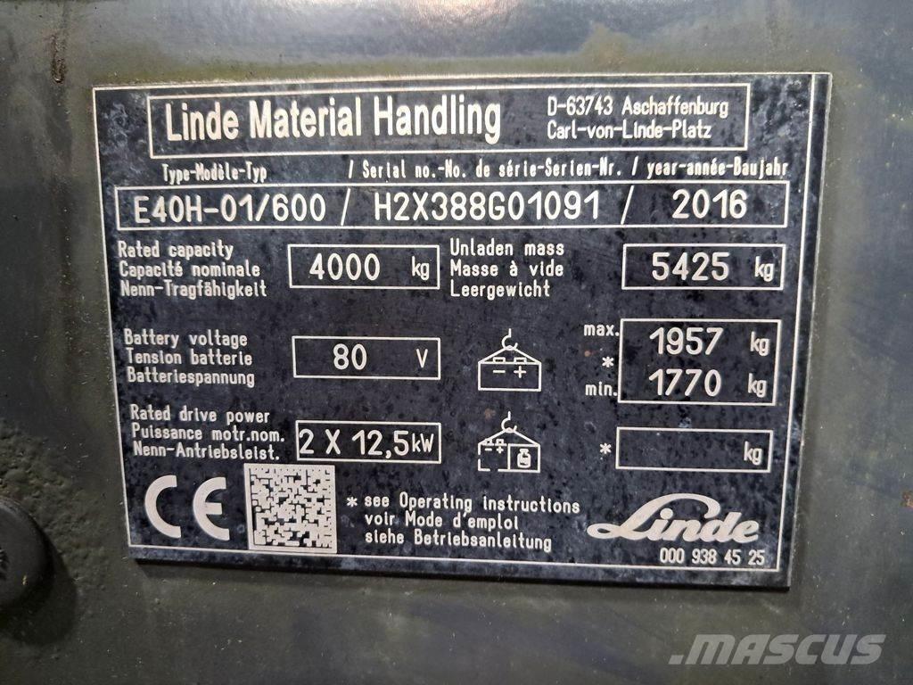 Linde E40H-01/600 Elektriniai šakiniai krautuvai