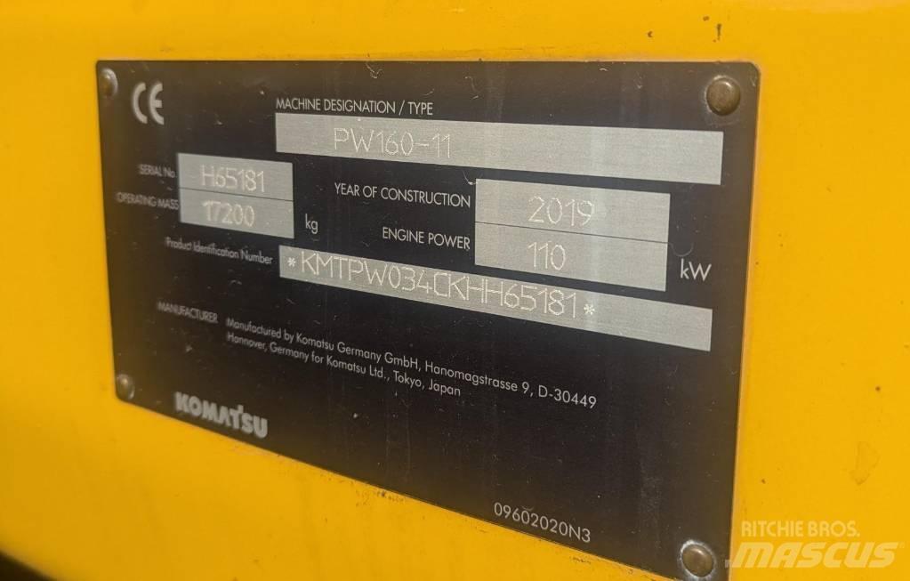 Komatsu PW160-11 Ratiniai ekskavatoriai