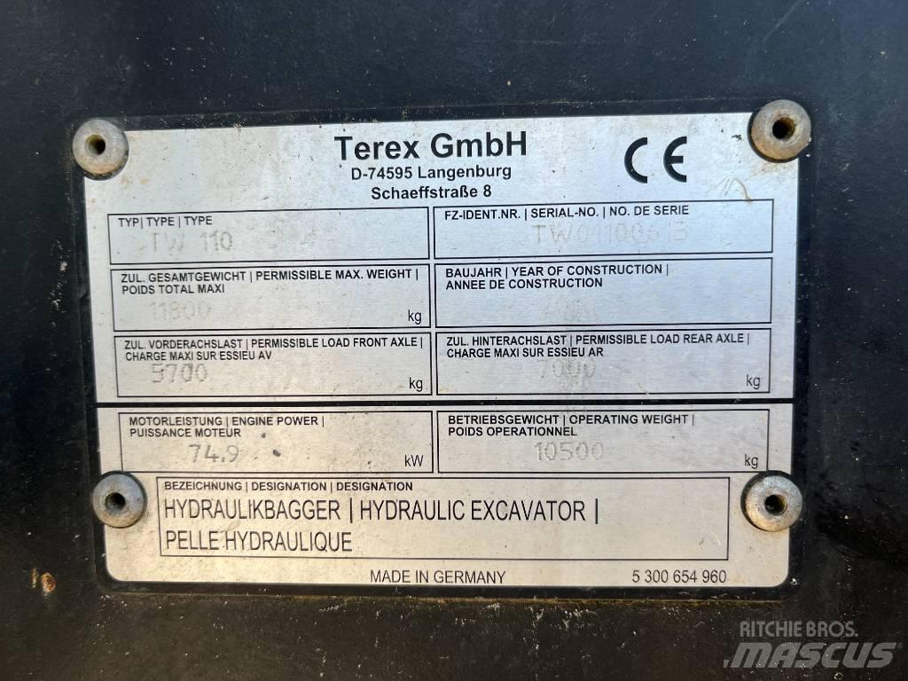 Terex TW 110 Ratiniai ekskavatoriai