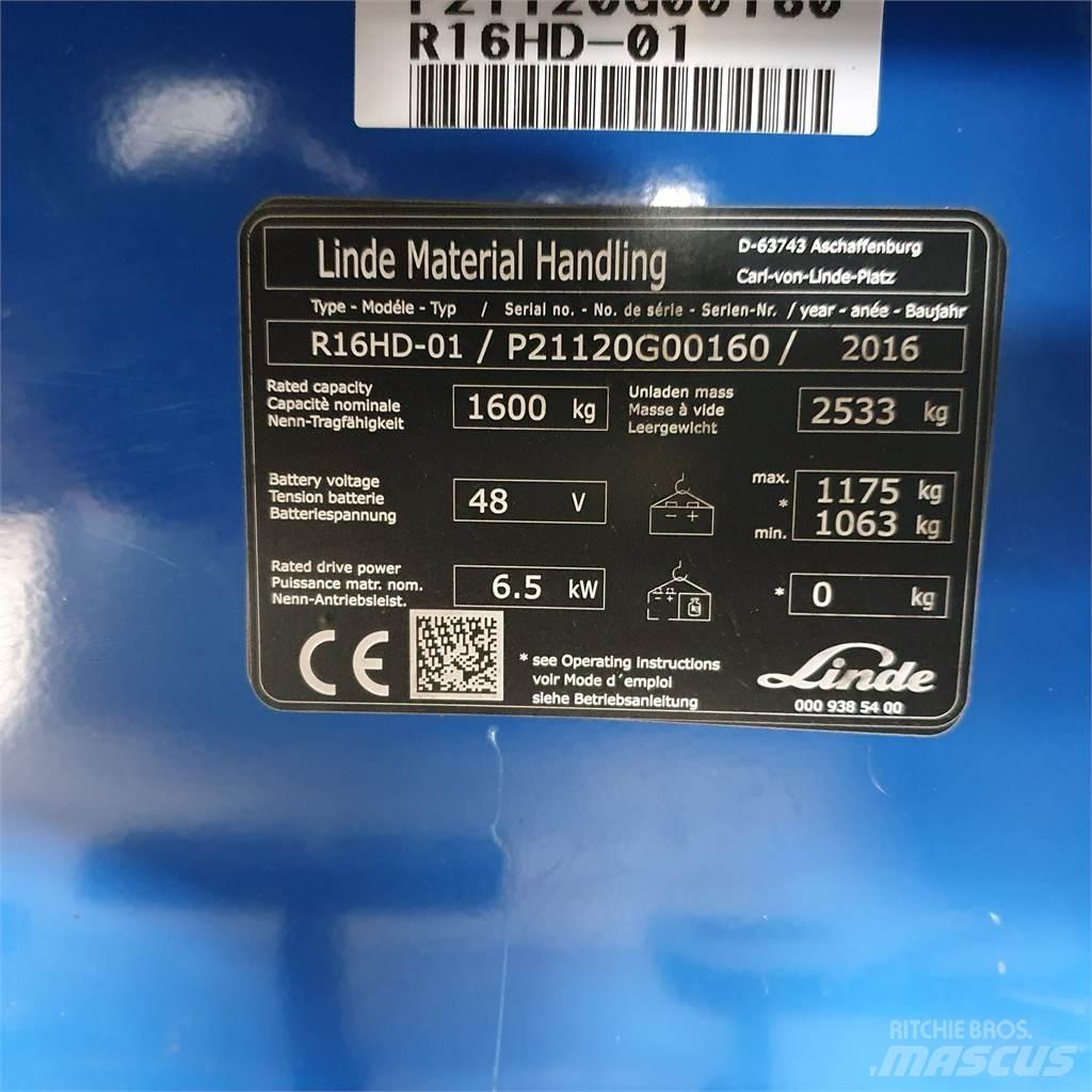 Linde R16HD Šakiniai krautuvai su prailgintu keltuvu