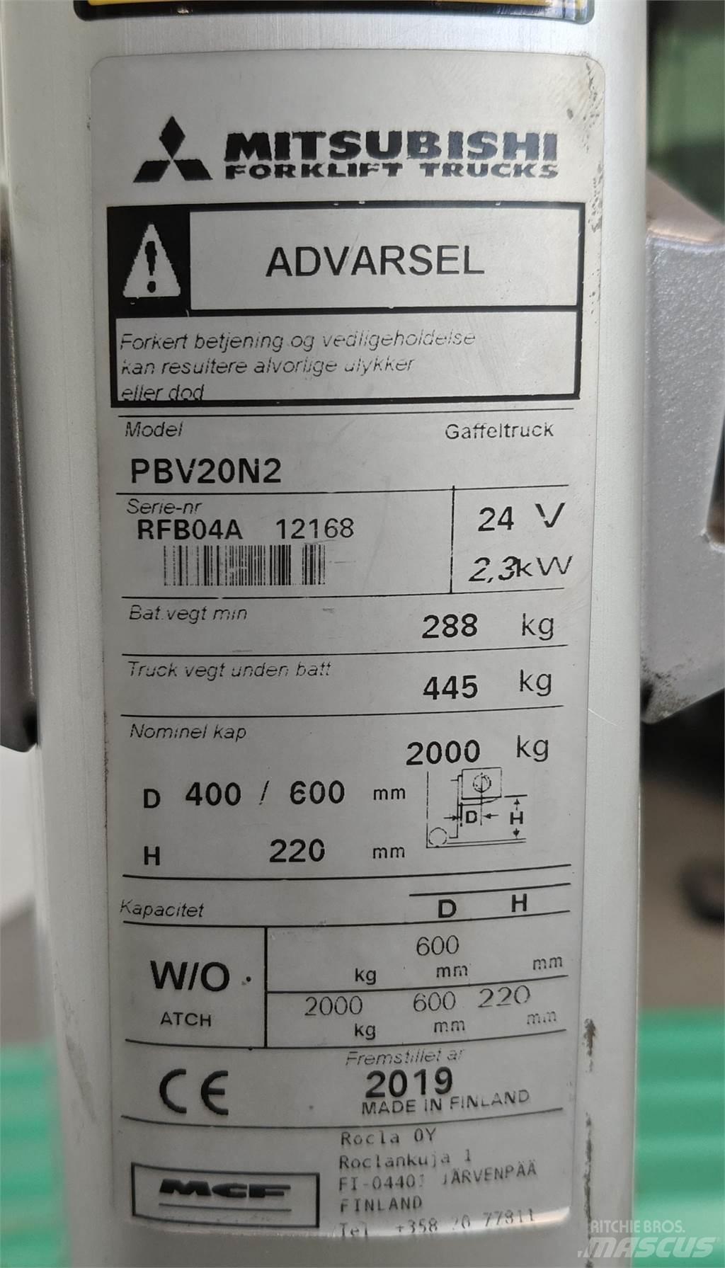 Mitsubishi PBV20N2 Šakiniai krautuvai - Kita