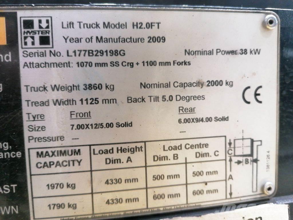 Hyster H2.0FT LPG (dujiniai) krautuvai