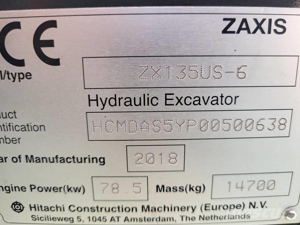 Hitachi ZX 135 US-6 Vikšriniai ekskavatoriai