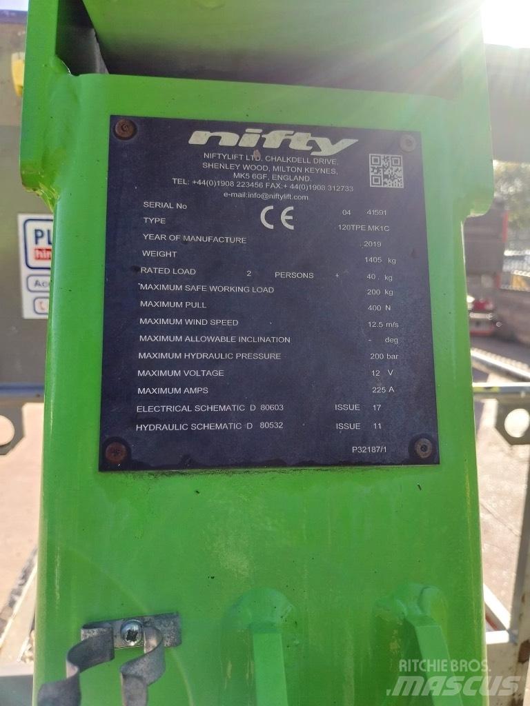 Niftylift 120TPE Ant priekabų montuojamos kėlimo platformos
