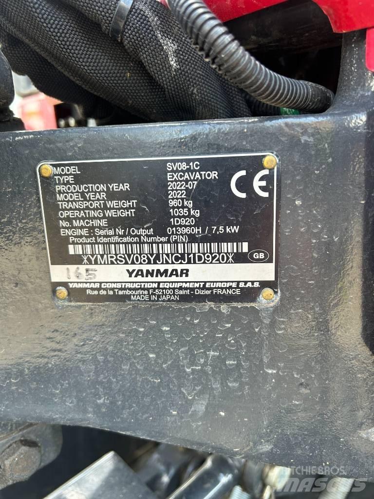 Yanmar SV08-1C Mini ekskavatoriai < 7 t