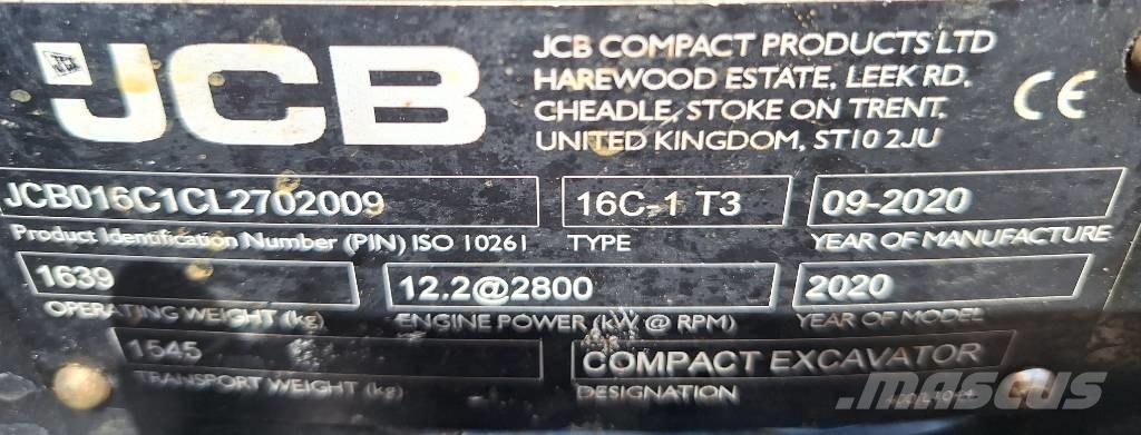 JCB 16 C-1 Mini ekskavatoriai < 7 t