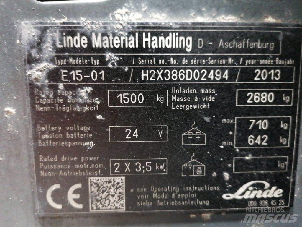 Linde E15-01 Elektriniai šakiniai krautuvai