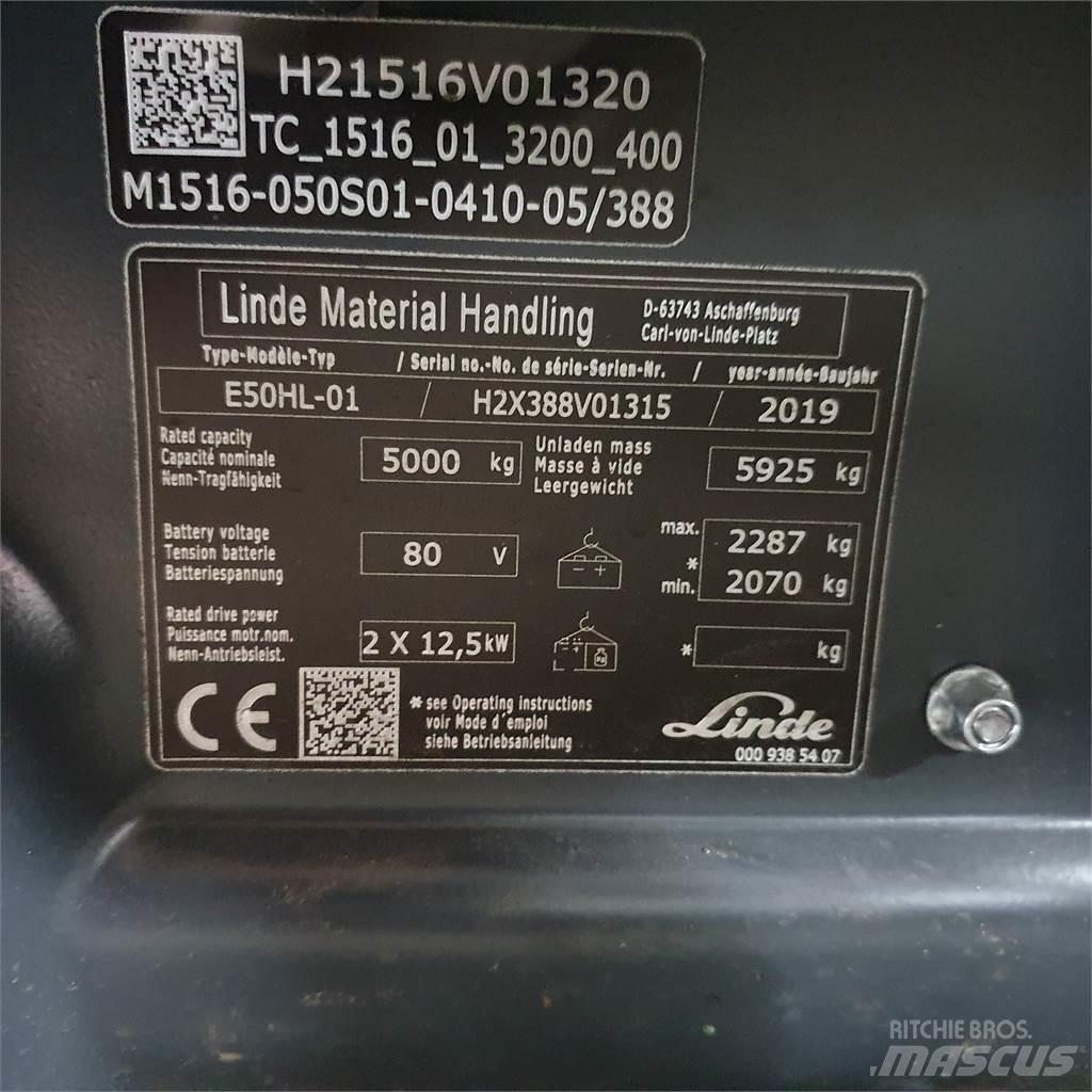 Linde E50HL Elektriniai šakiniai krautuvai