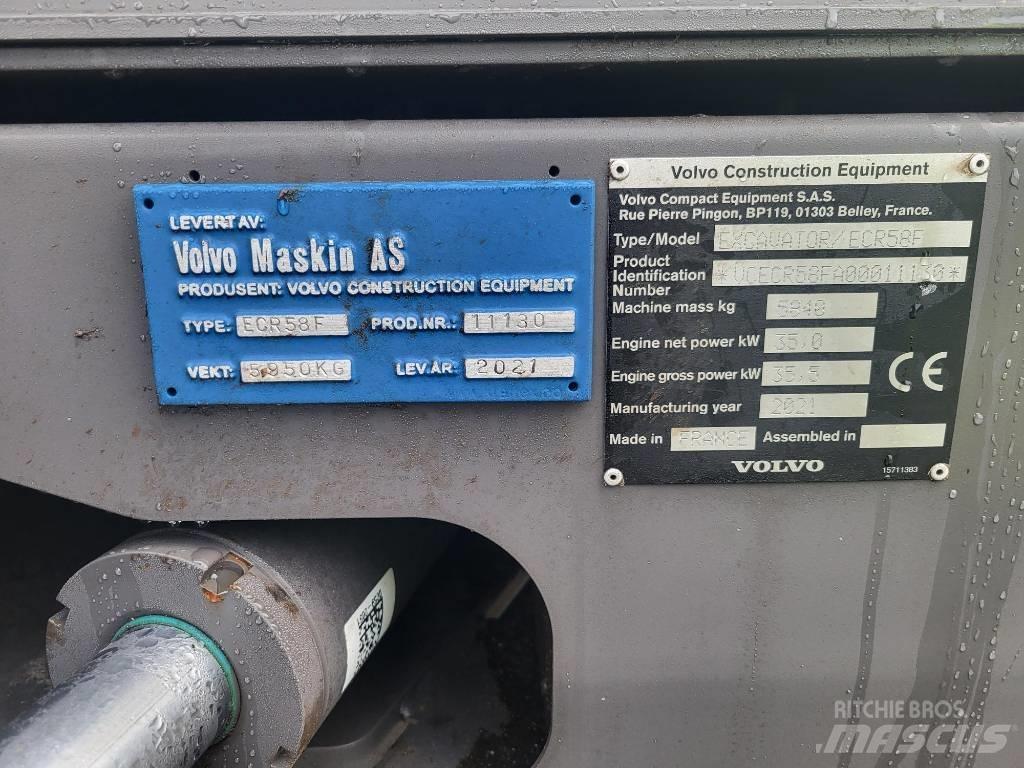 Volvo ECR58F Vidutinės galios ekskavatoriai 7-12 t