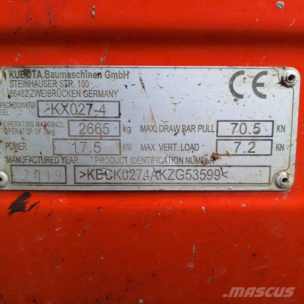 Kubota KX 027-4 Mini ekskavatoriai < 7 t