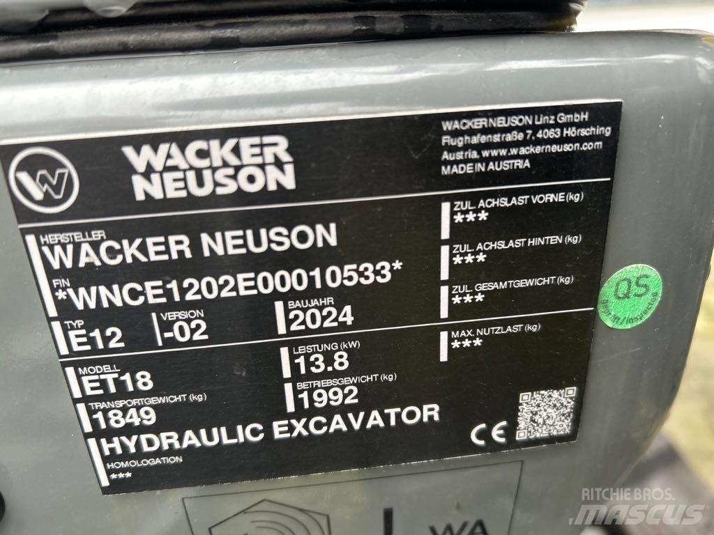 Wacker Neuson ET18 Vikšriniai ekskavatoriai